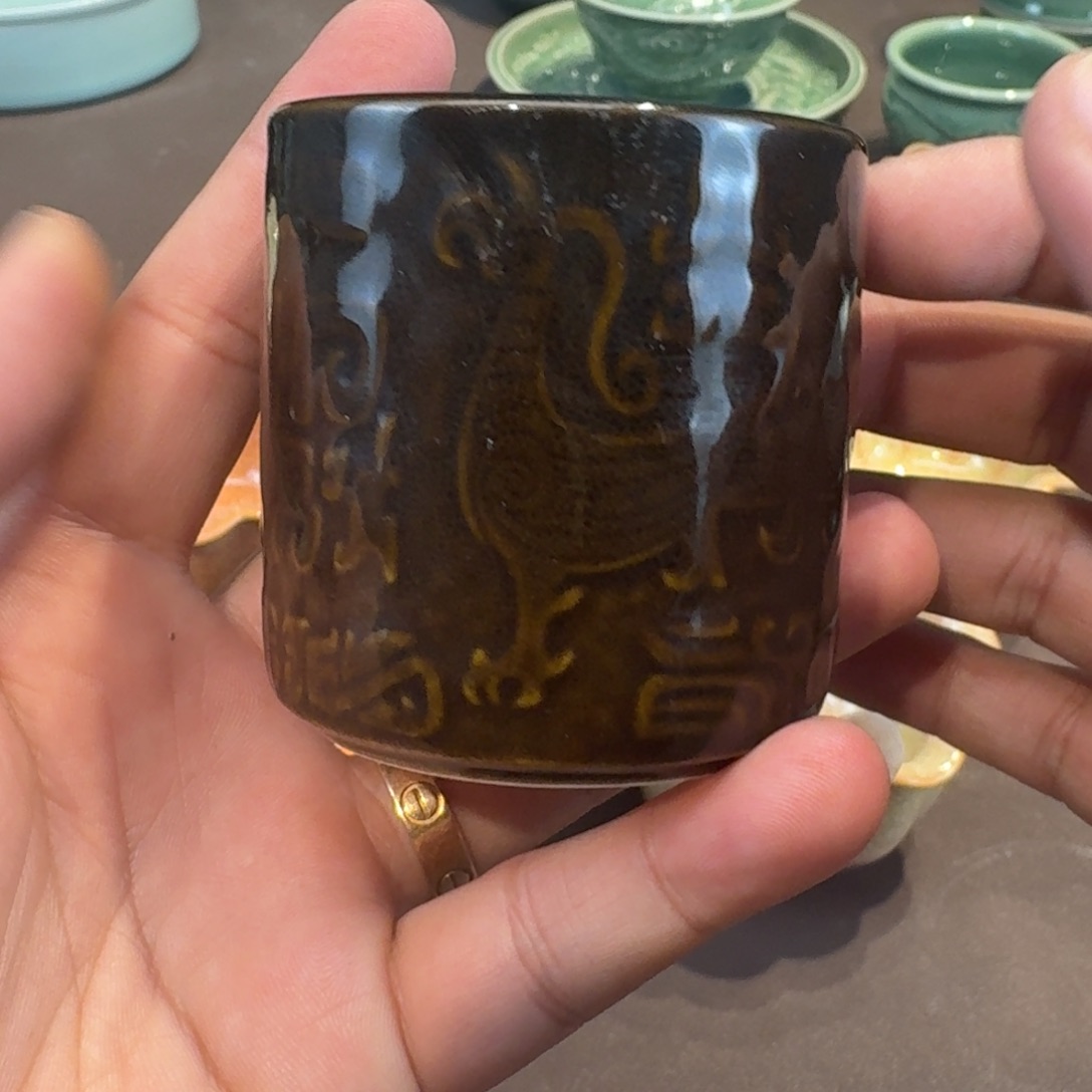 杯龙泉青瓷茶具微瑕