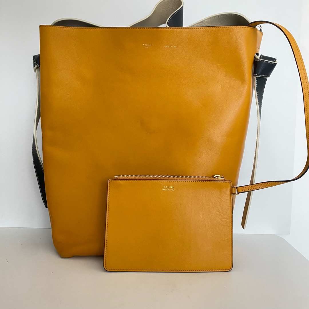 95新 Celine/思琳 赛琳双拼色长款托特包手提包14890504