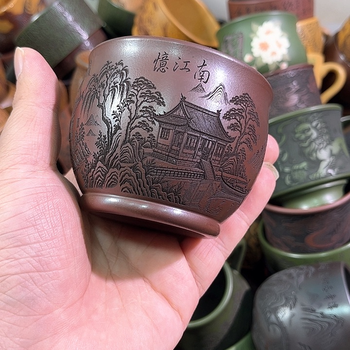 茶杯紫砂风*铃全手工紫砂主人杯