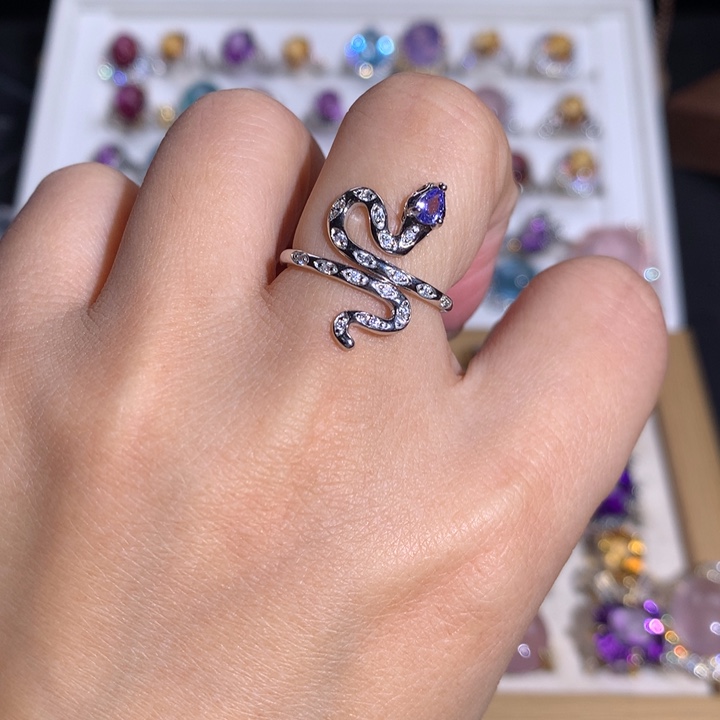 【闪购商品】水晶戒指银S925镶嵌戒指