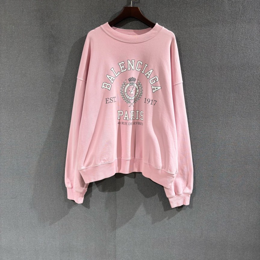 99新 Balenciaga/巴黎世家 (pm)裂纹字母印花卫衣 xs码/7444