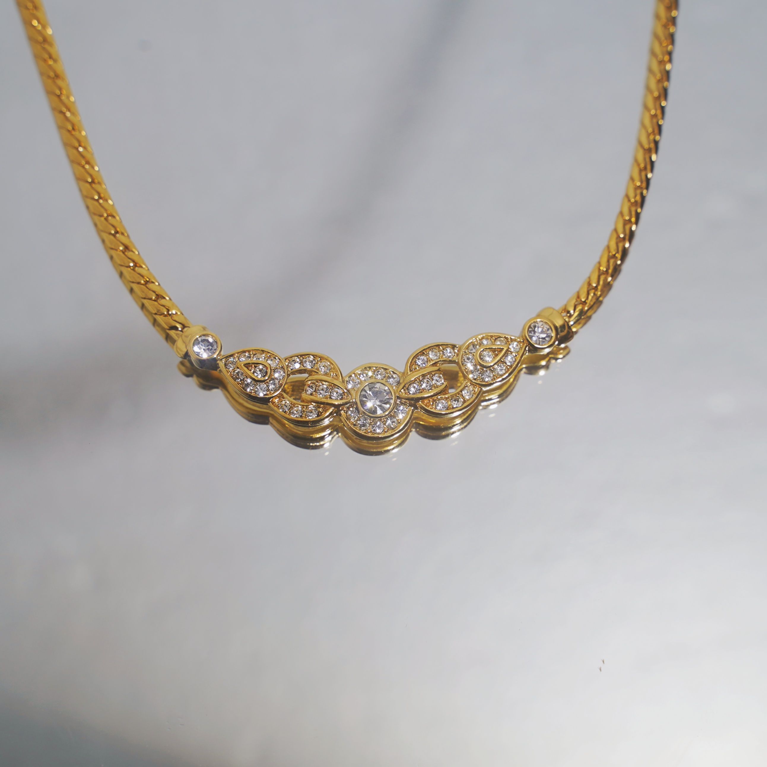 95新 DIOR/迪奥  Dior满钻宝石古巴链项链 bs03