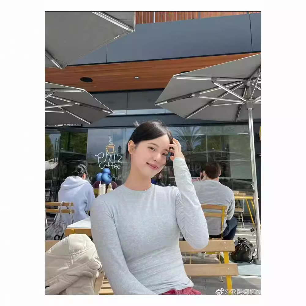 skims卡戴珊赵露思同款COTTON JERSEY紧身打底衫上衣长袖t恤内搭