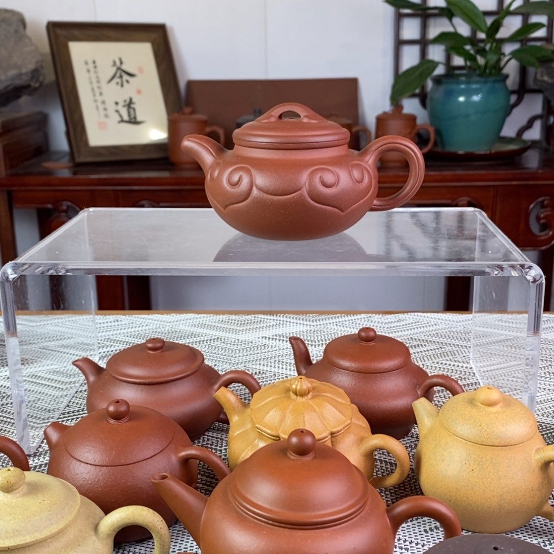 紫砂茶壶黄龙山红皮龙仿古如意壶零添加300cc