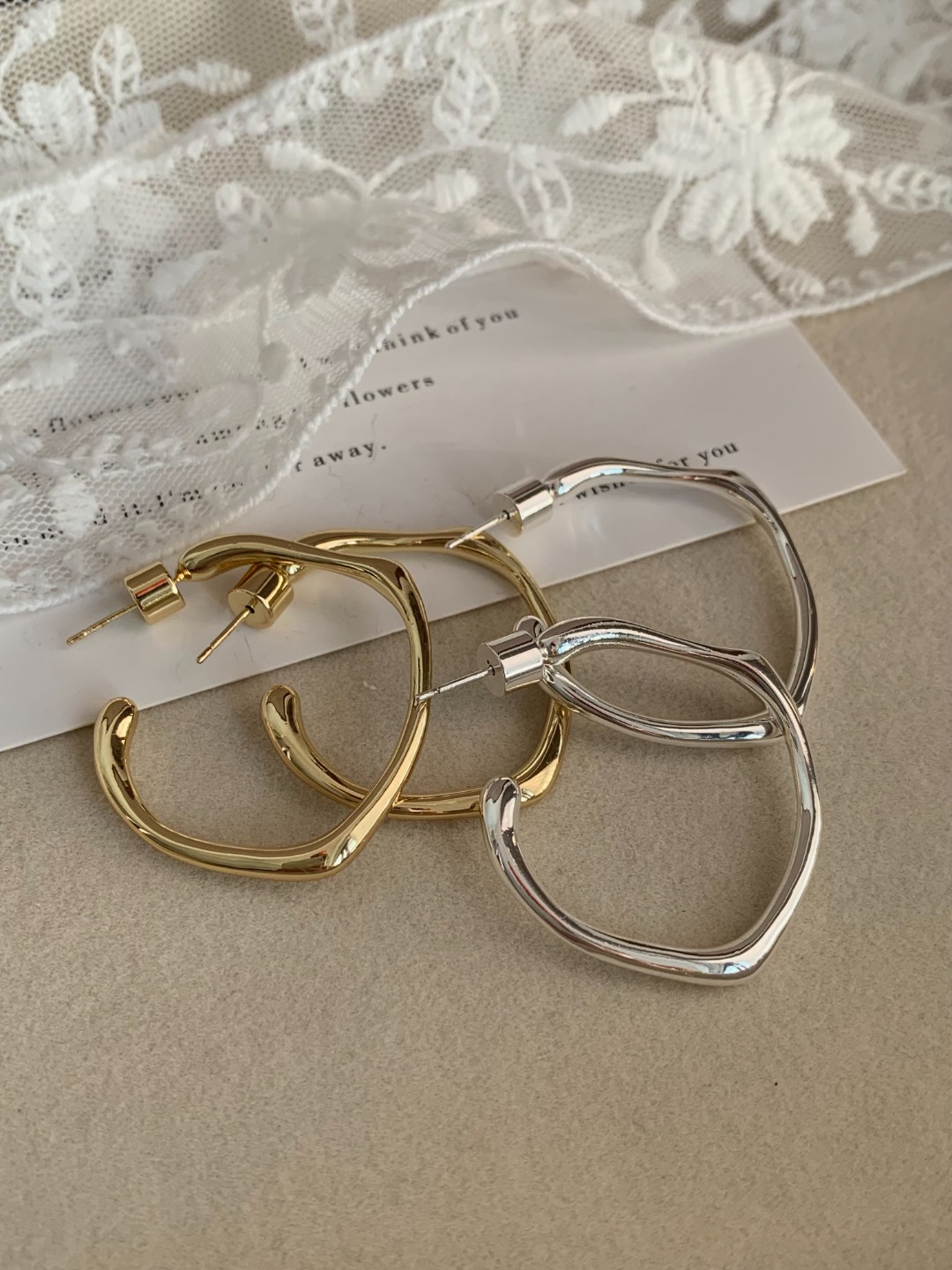 铜合金耳饰 【爆款不规则几何大圆圈素圈】极简通勤百搭小众气质