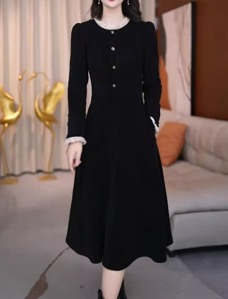 时尚女装连衣裙2025秋季新款收腰显瘦减龄洋气妈妈中长款裙子