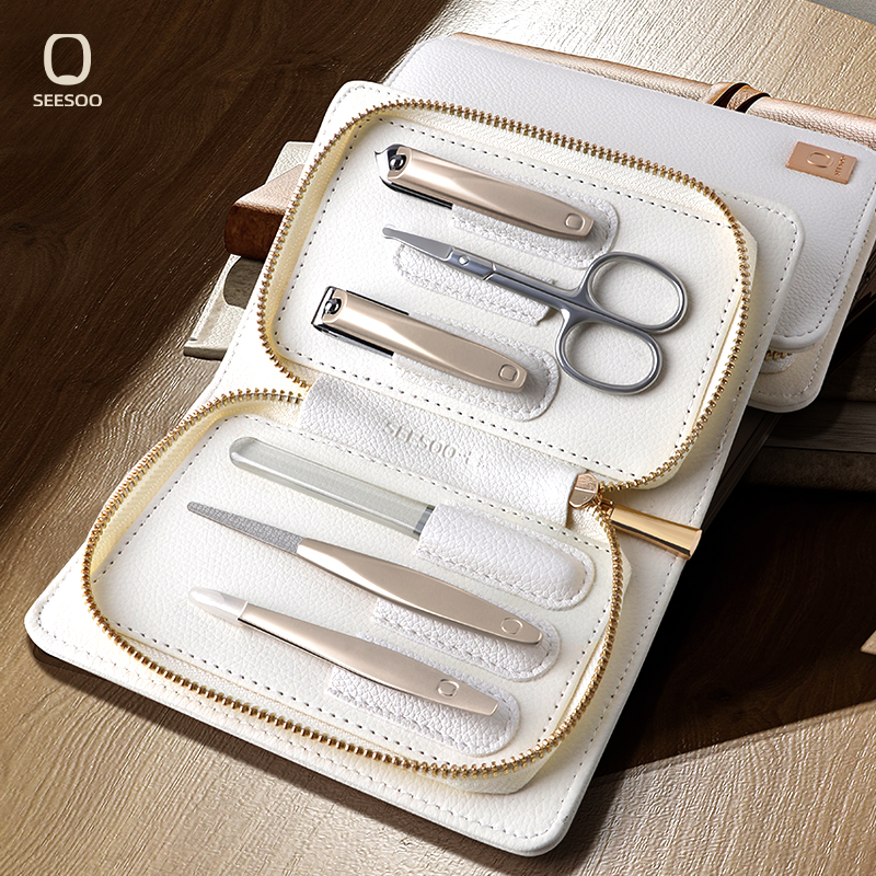 seesoo/七素指甲刀套装家用护理指甲钳防飞溅耐用指甲剪高档套装