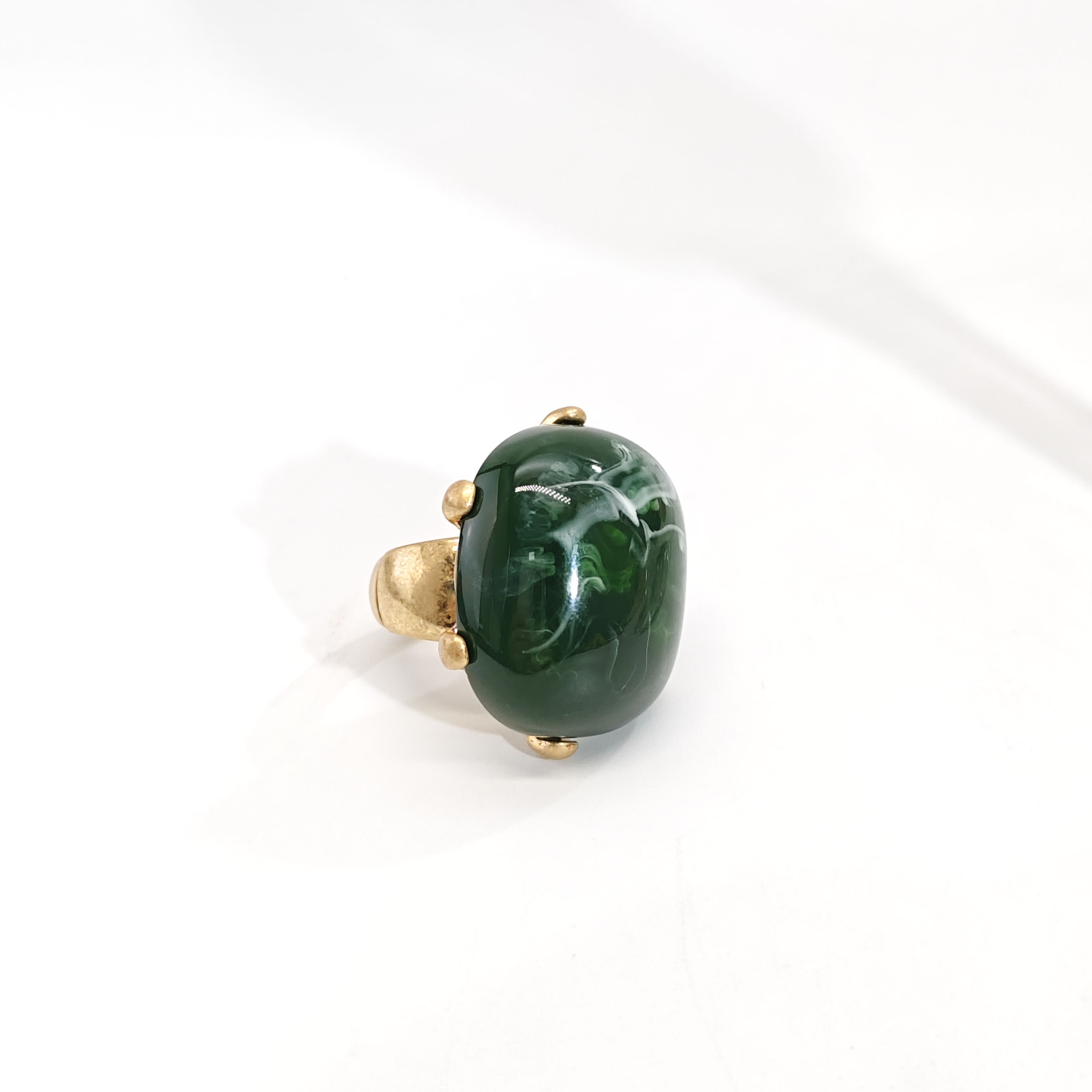 铜合金树脂戒指 08184高级时尚晕染椭圆个性弹力戒指