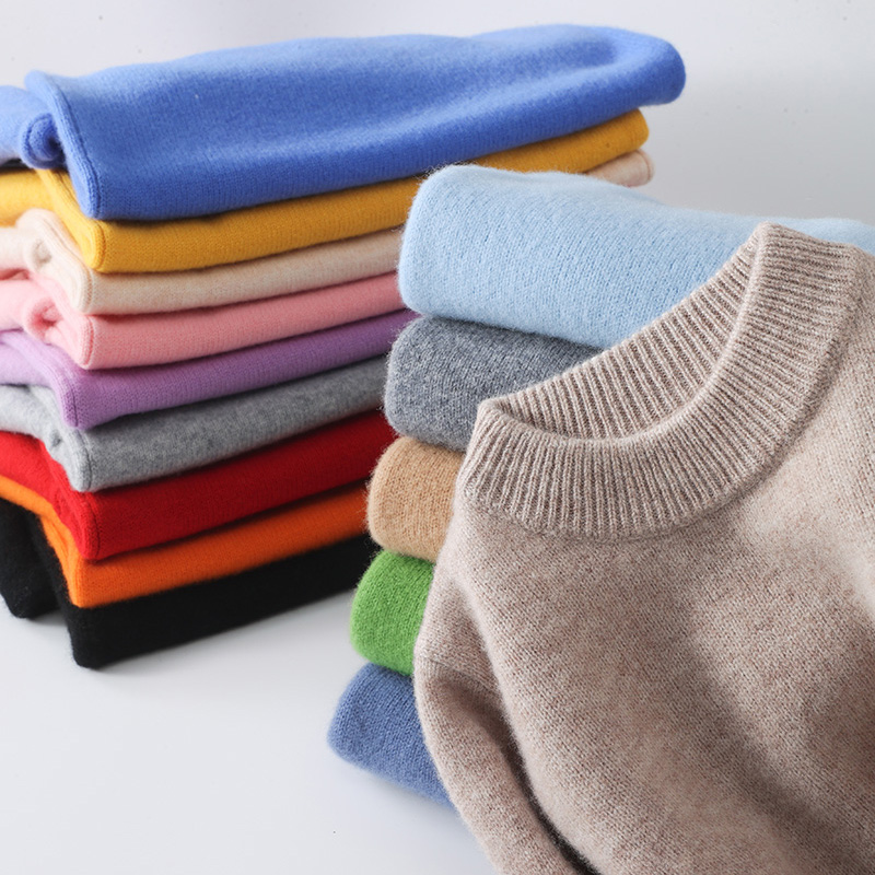 （假一罚十）加厚100%羊毛衫儿童纯男童女童半高中大童小孩宝宝毛衣