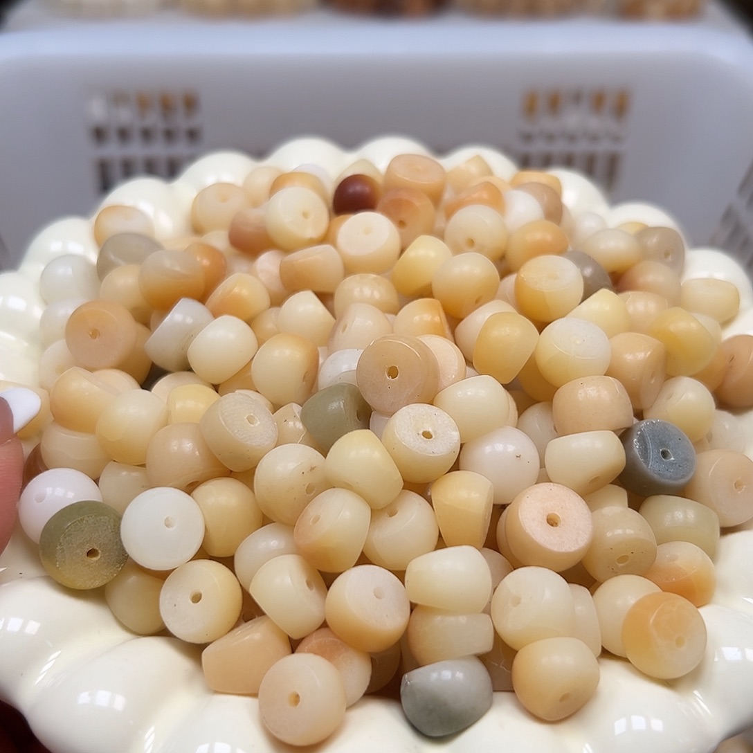 菩提根/象牙果手串瑕疵开片大肠大小混400颗
