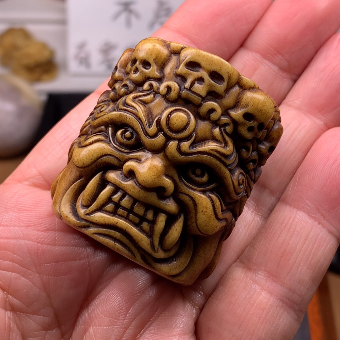 驼骨把件 天天都在盘  手把件