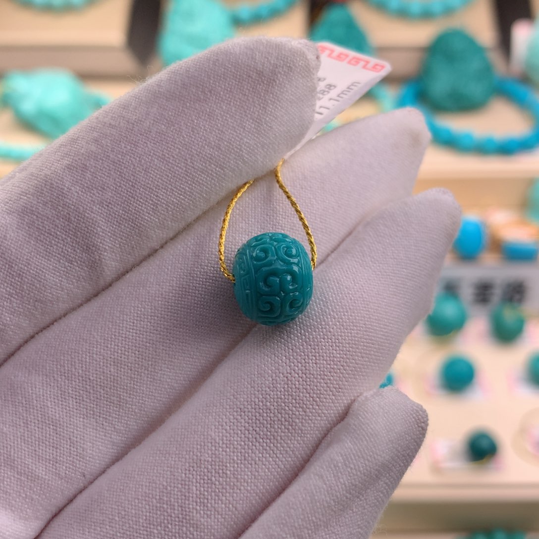 绿松石珠宝奇石未镶嵌宥**鼻