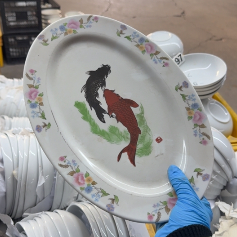 泥塑老鱼盘一个遐思品