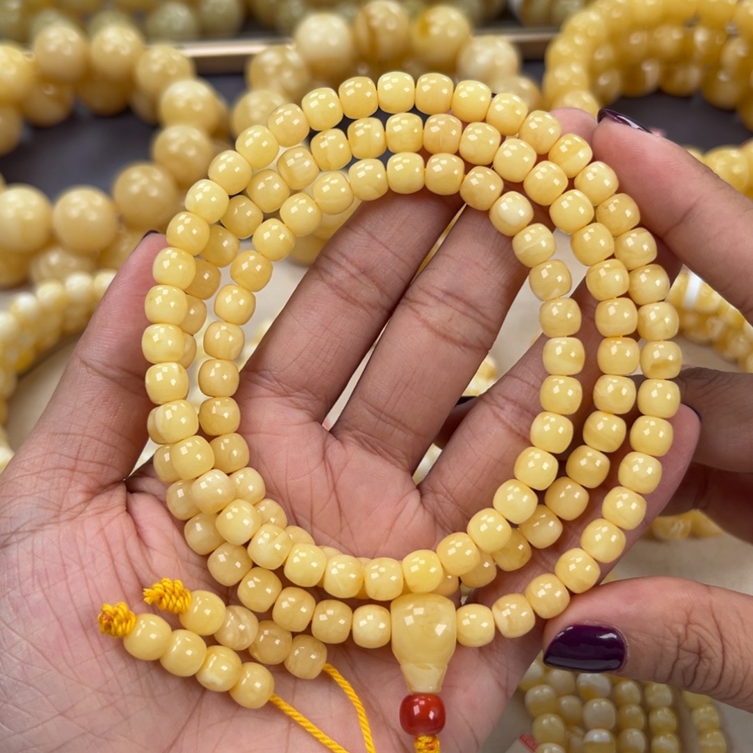 手链琥珀未镶嵌7mm 27.1克