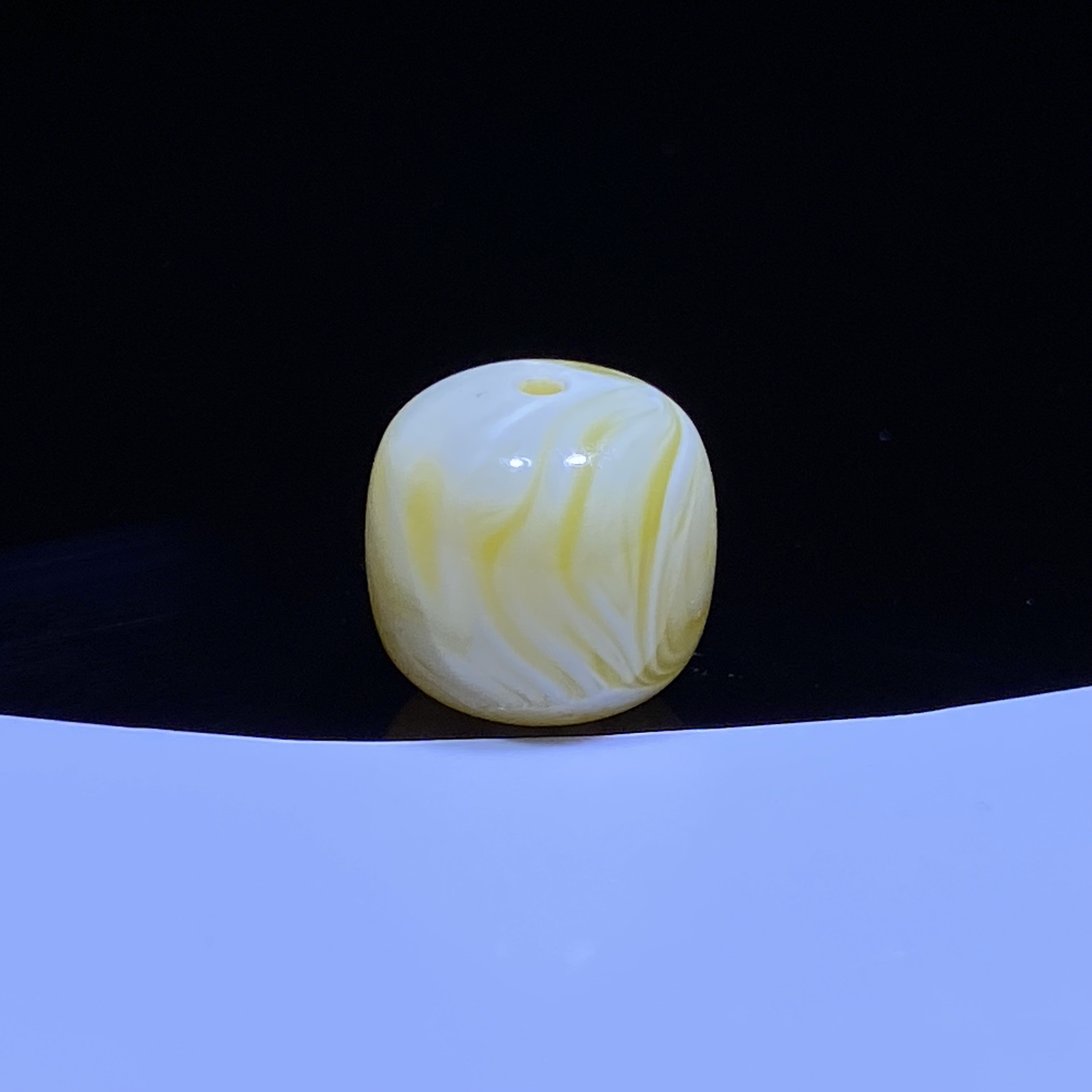 琥珀蜜蜡橘金荧光拉丝溶洞蜜蜡老型单珠12.2mm