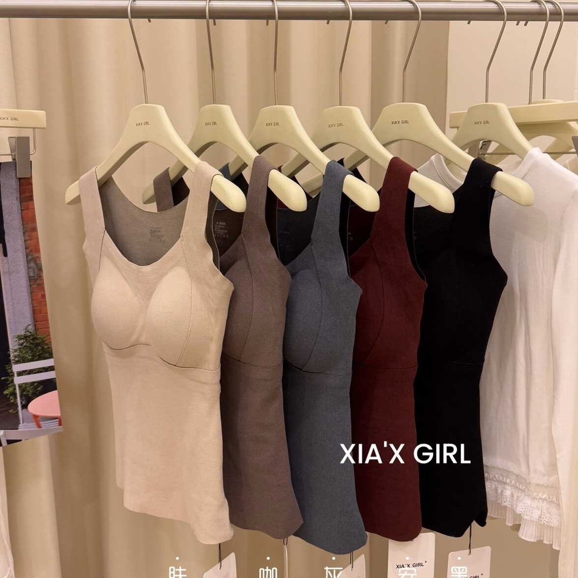 刘姐原创保暖女冬季加绒加厚自发热带胸垫固定杯贴身背心