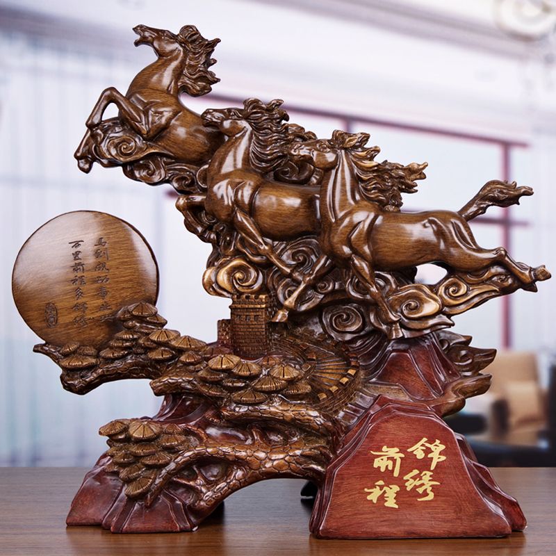 招财马摆件锦绣前程办公室桌装饰品酒柜房间客厅创意书架风水摆设