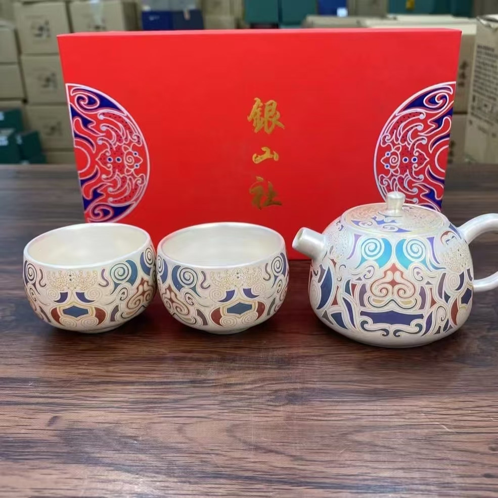 陶瓷敦煌一壶两杯茶具套装YYY