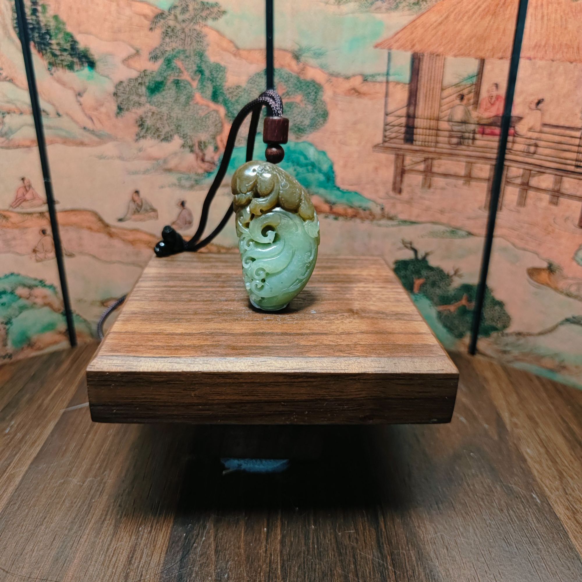 B和田玉三足金蟾吊坠0851