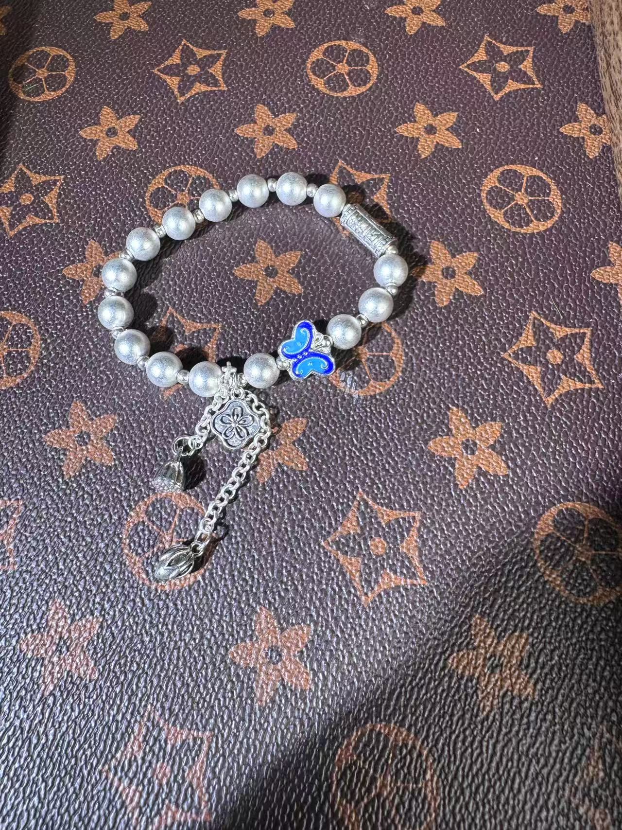 YYY1042 蝴蝶流苏 银色精品手链（无礼盒）