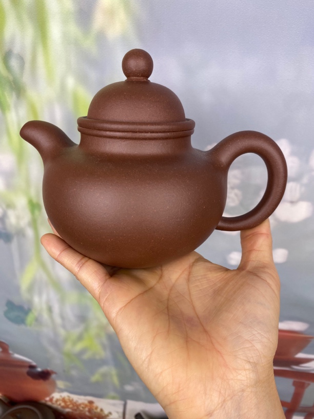 0添加宜兴紫砂掇球400毫升黄龙山矿区羊角山深井紫泥 手工精制