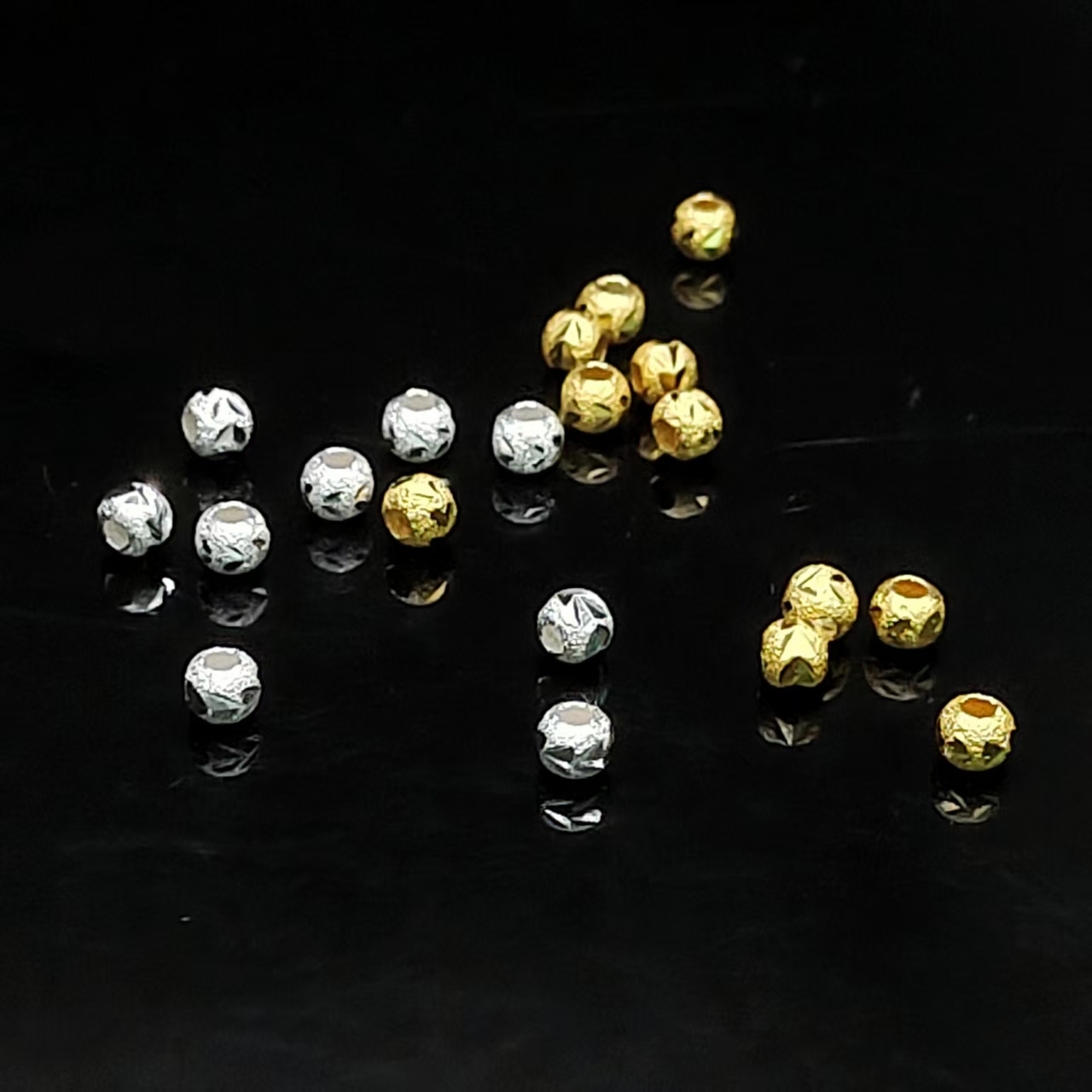 s925银西瓜珠Q5-十颗起拍【多样性发其一】（多色可选）约4mm