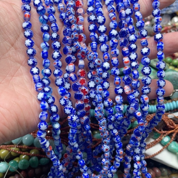 玛瑙/玉髓合金珠宝半成品2条6mm琉璃隔珠