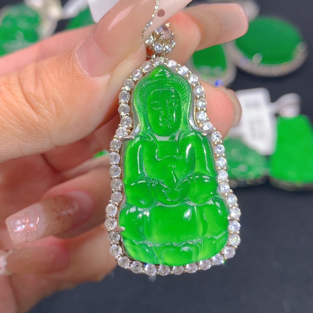 翡翠颈饰银S925镶嵌11111111111