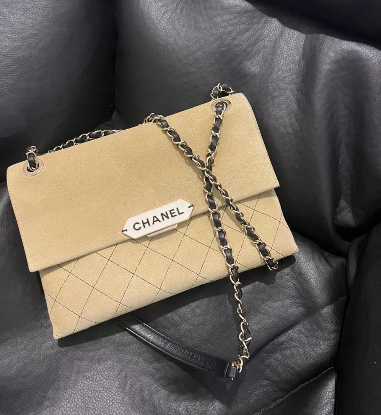 99新 Chanel/香奈儿 大吉中古/sh/麂皮信封斜挎包