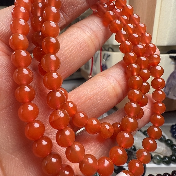 南红玛瑙未镶嵌手链108颗天然南红玛瑙