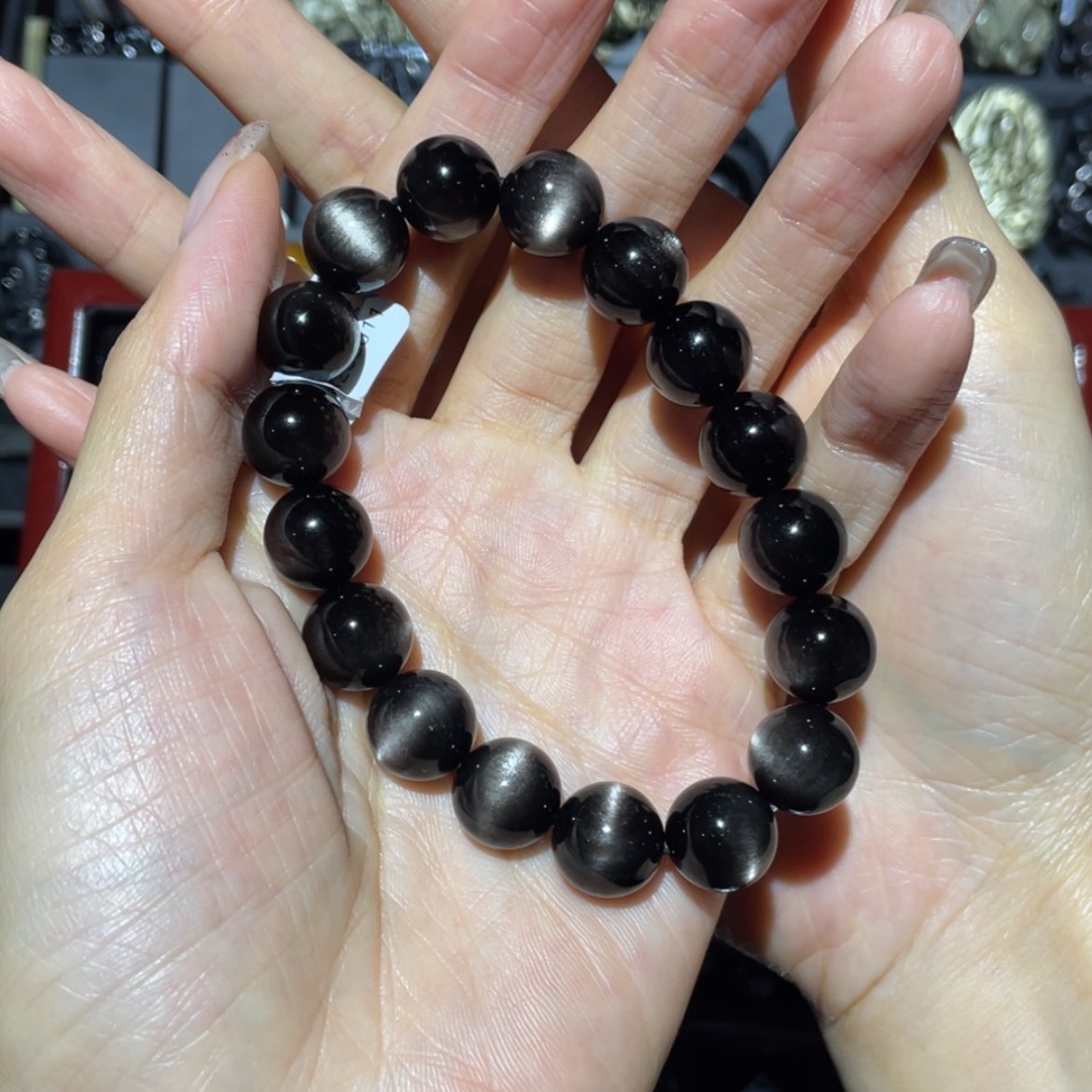 【闪购商品】未镶嵌黑曜岩手链宇**?