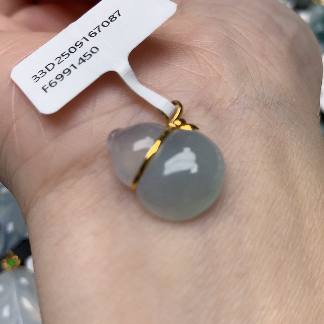 颈饰18K金镶嵌翡翠天然缅甸A货翡翠