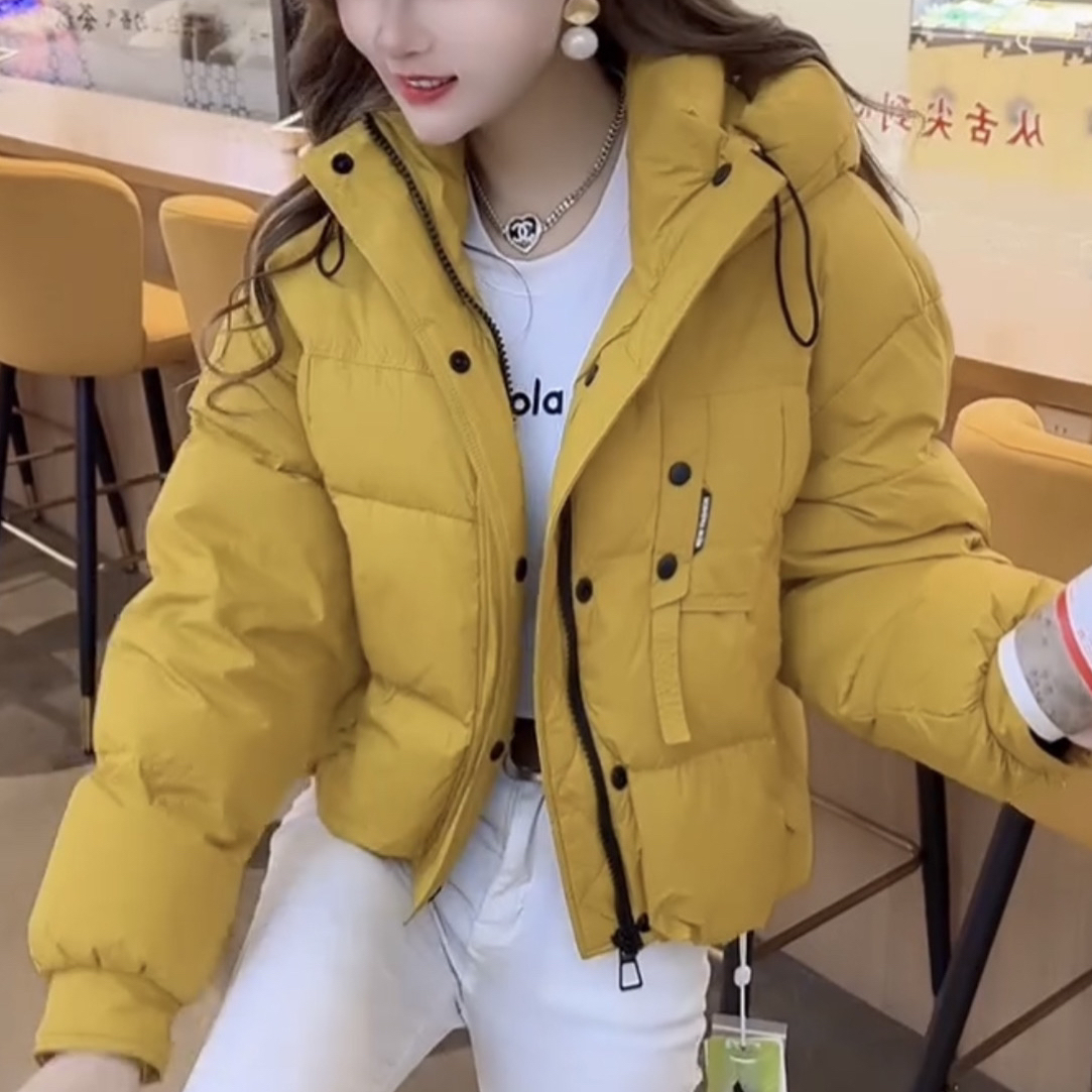 高品质时尚冬季欧货短款石墨烯云绒百搭洋气好看连帽款棉衣百搭