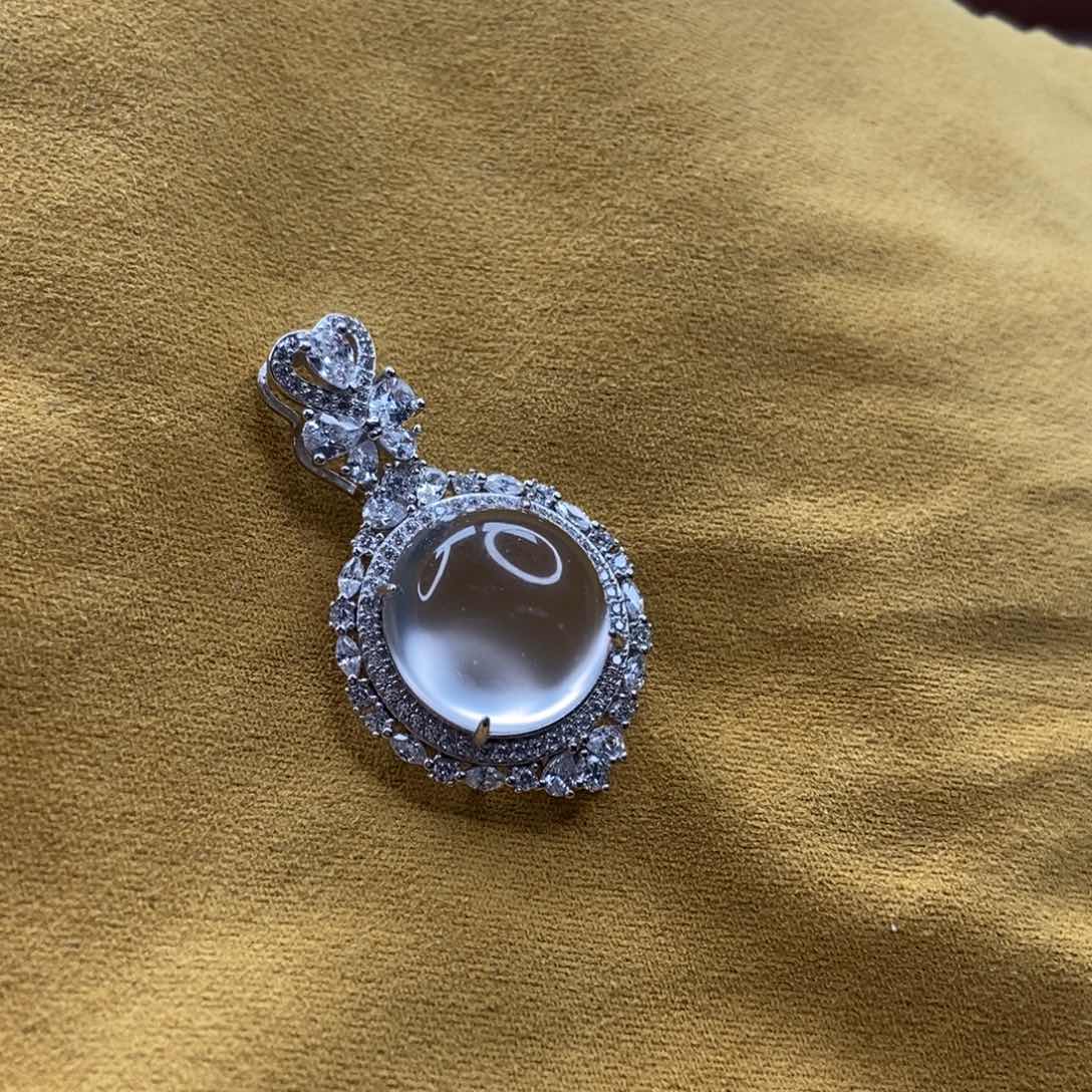 石英质玉颈饰银S925镶嵌王*以