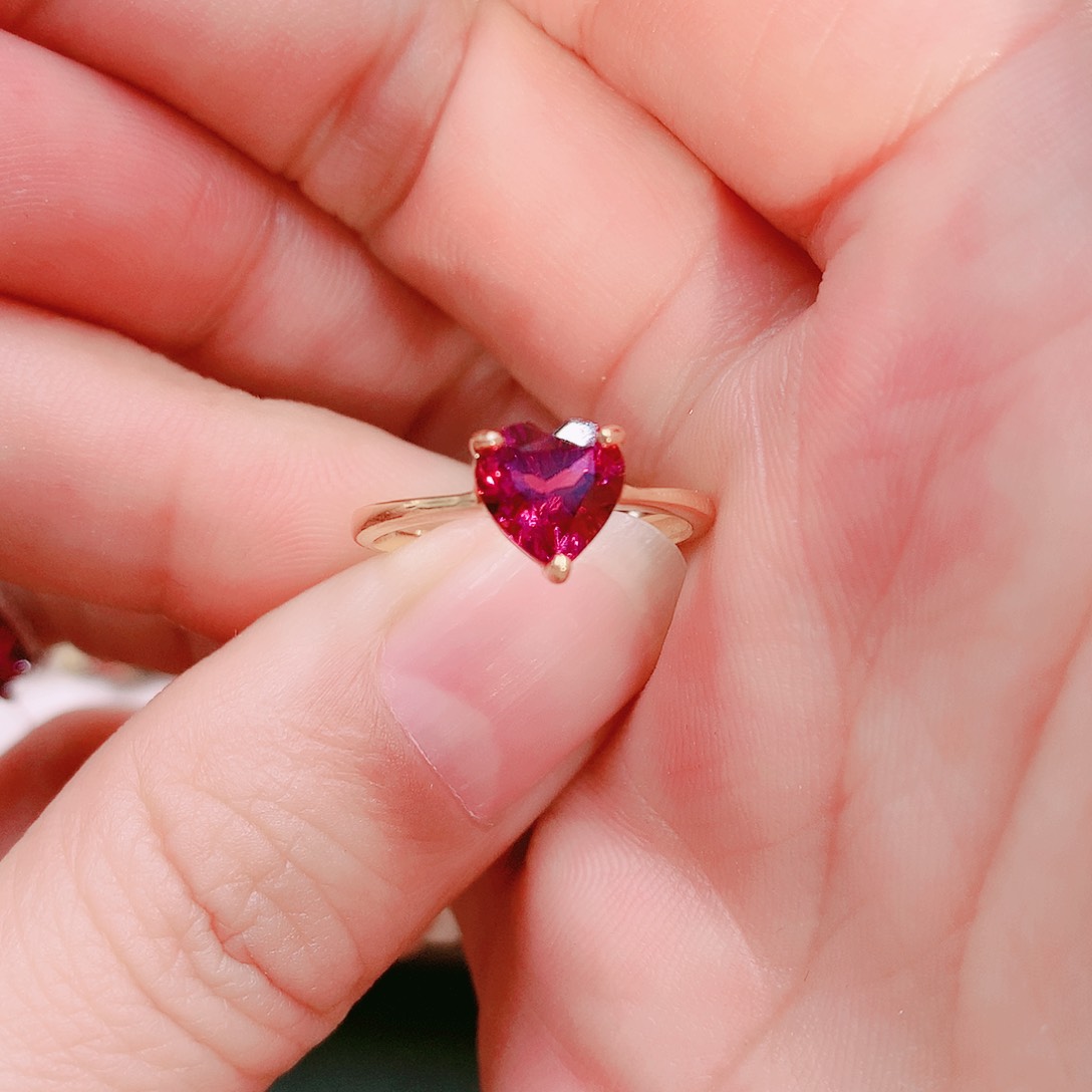 石榴石戒指银S925镶嵌7✖️7