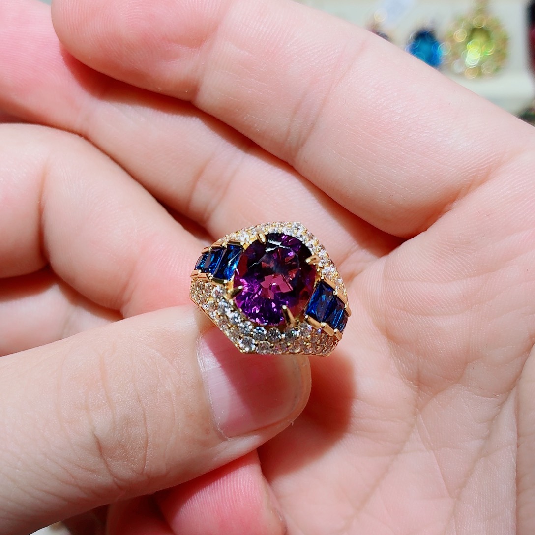 银S925镶嵌戒指水晶