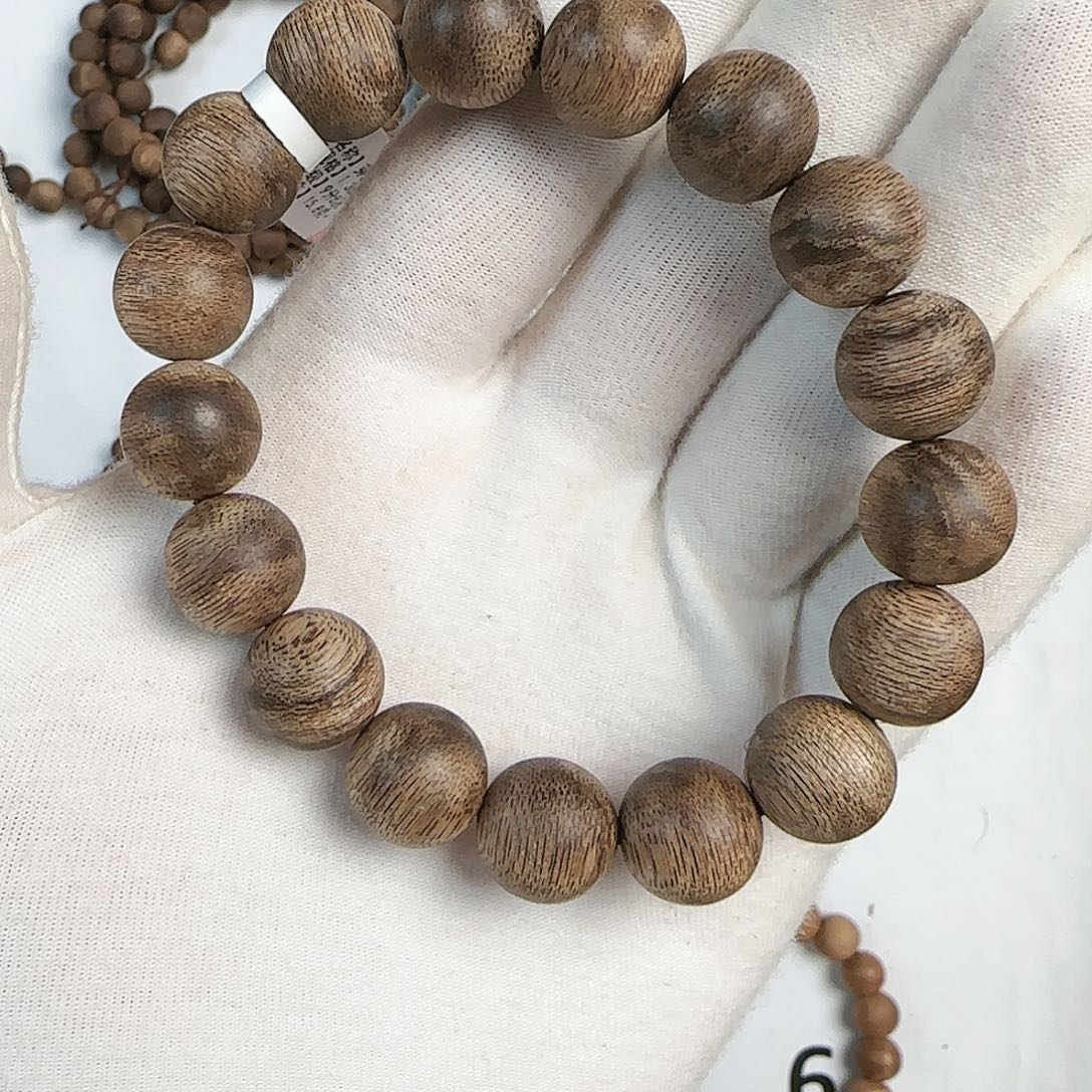 沉香手串1.3虎斑纹菩萨棋沉香手串