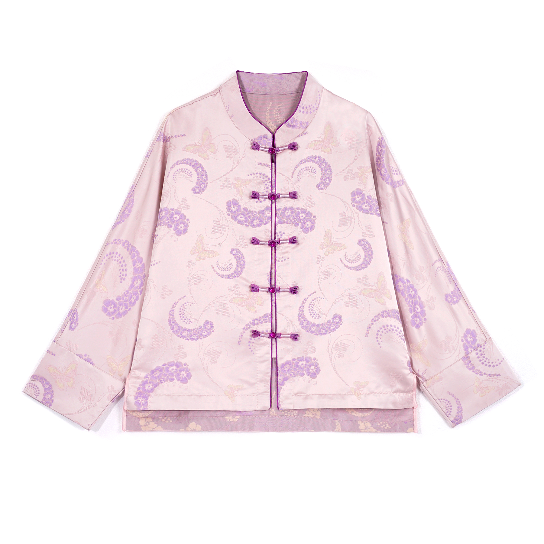 新中式2025早春新款立领国风盘扣外套百搭提花外套FB2501253