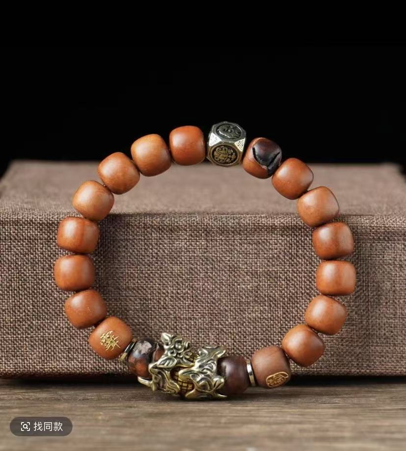 龙虎的山貔貅雷枣手串国风雷枣木手串装饰问道龙虎买文玩手串