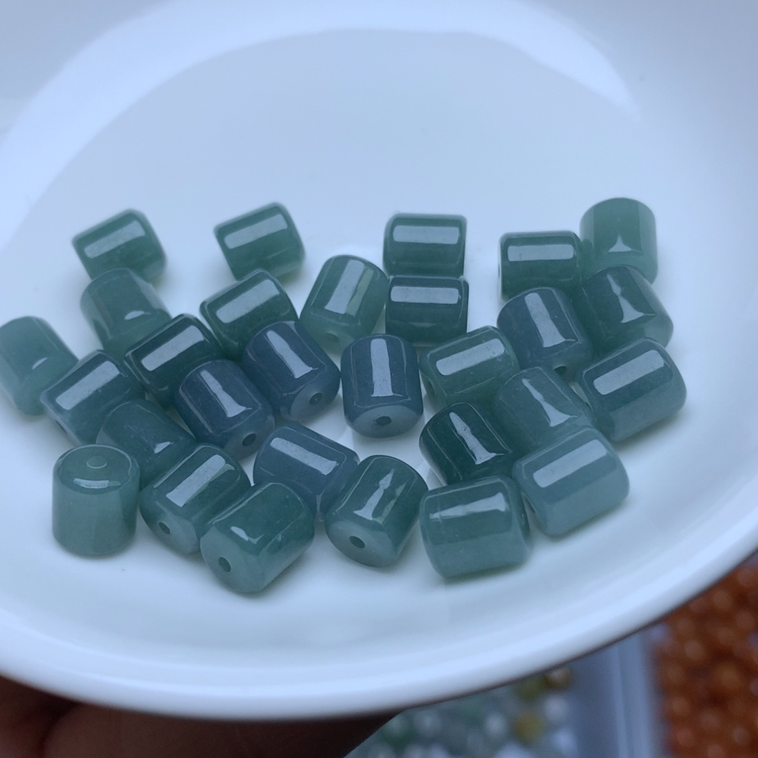 【闪购商品】翡翠手链未镶嵌卡6.8冰蓝水老型珠30个