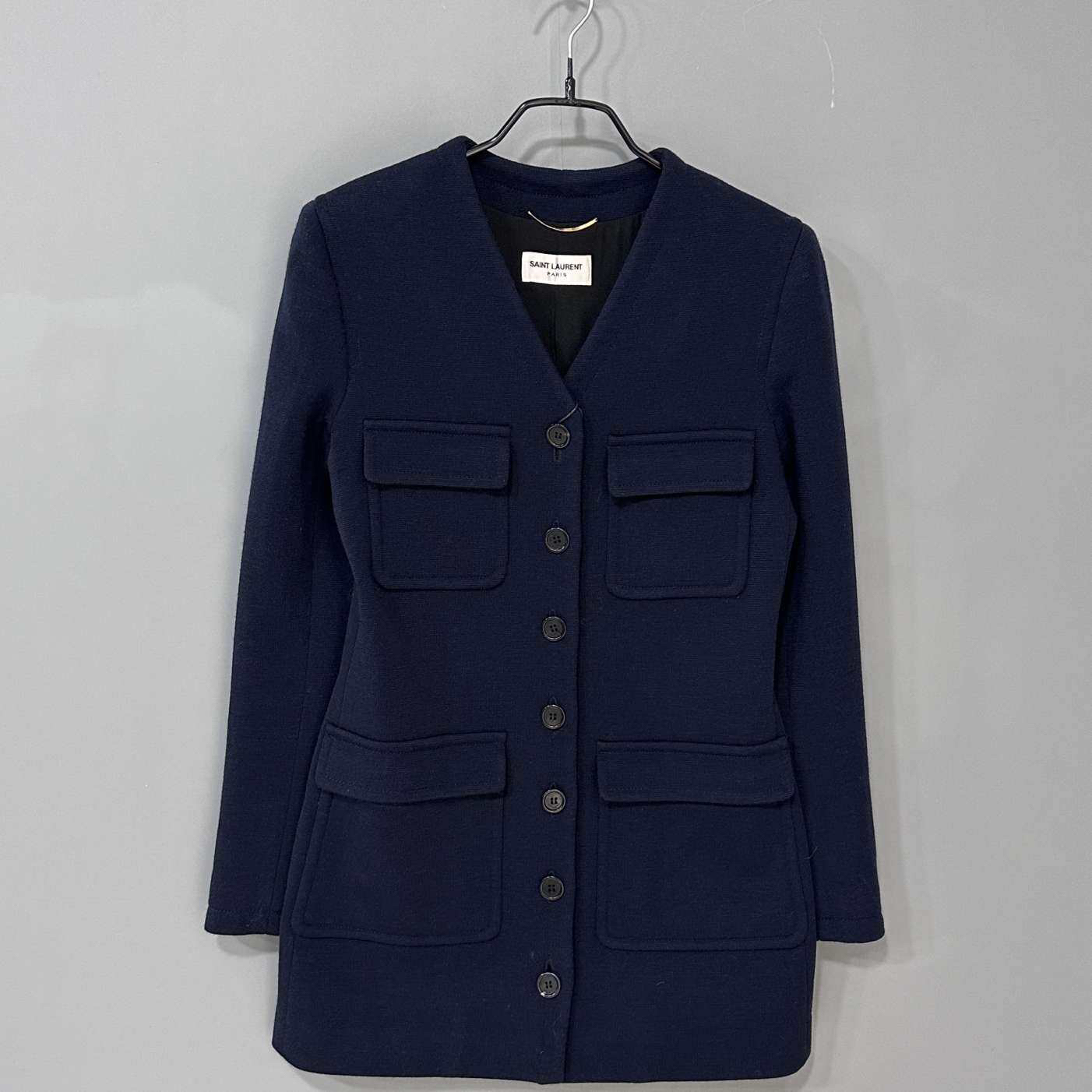 99新 YSL/圣罗兰 藏蓝色四口袋西装外套/36码/54556