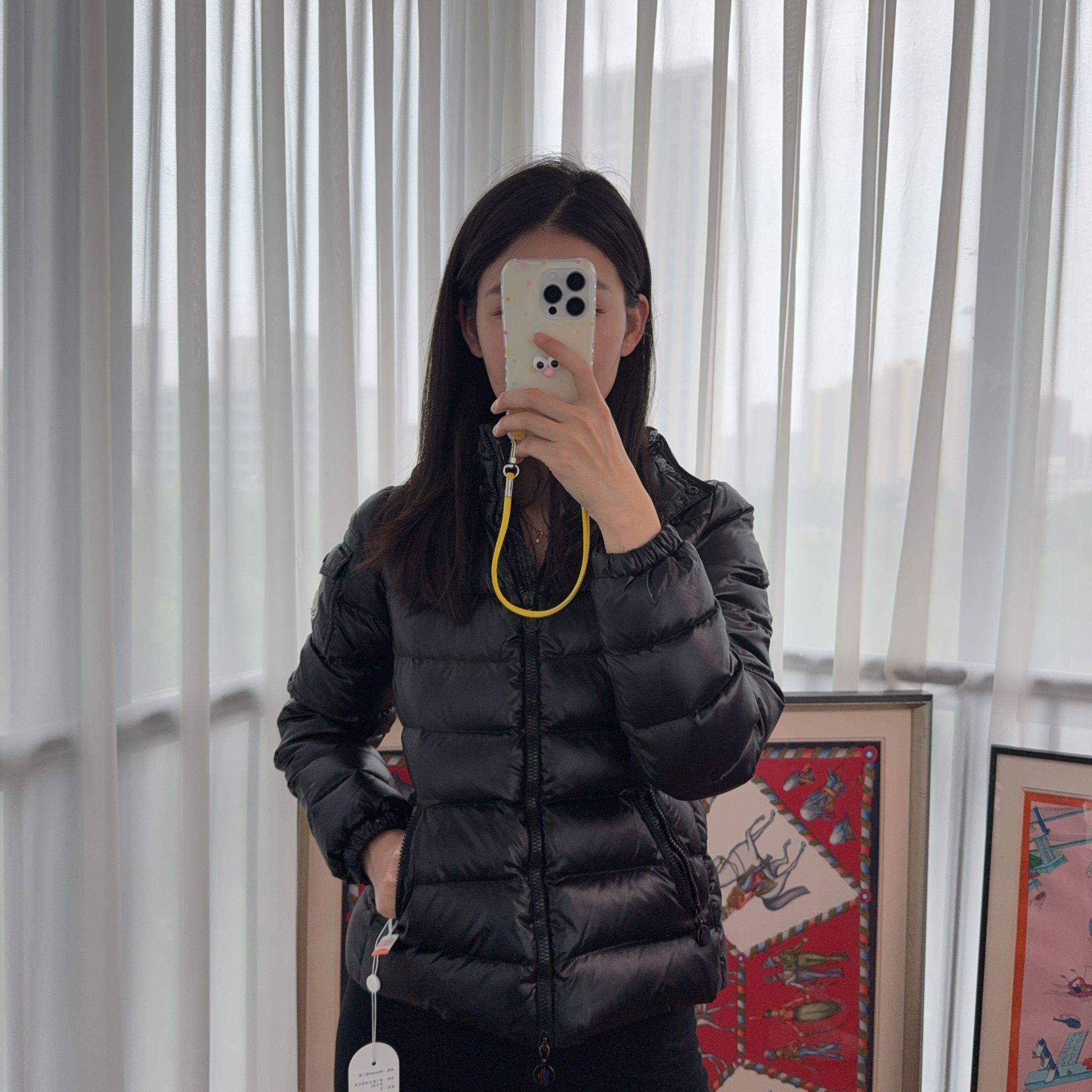 95新 MONCLER 麦殿/羽绒服短款黑色0码/250423XJYYW02