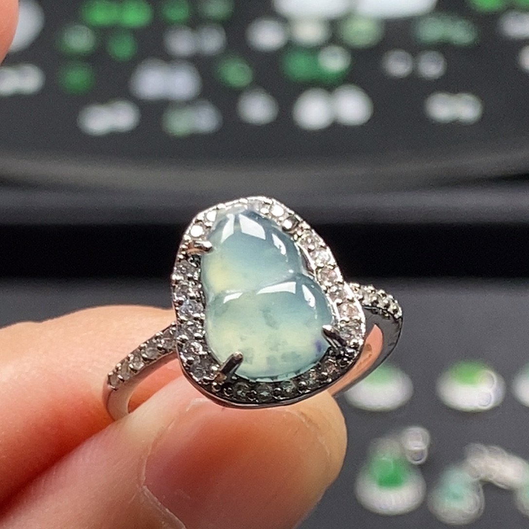 翡翠银S925镶嵌戒指