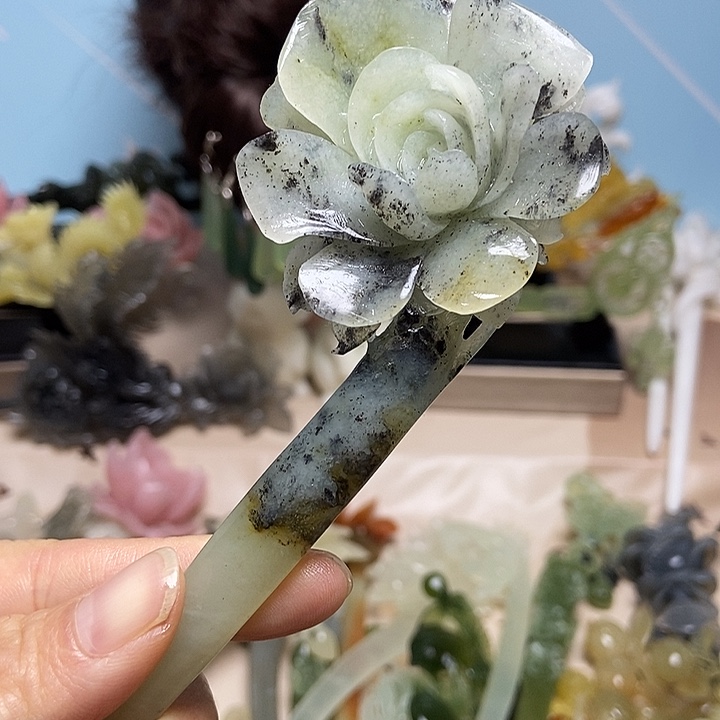 岫玉未镶嵌发簪发簪