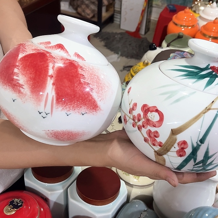 茶叶罐陶瓷罐防潮罐陶瓷罐子