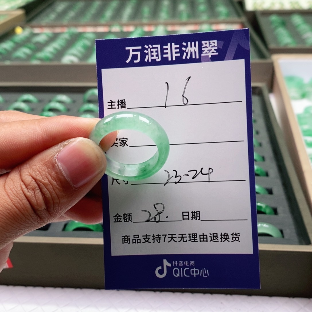 未镶嵌石英质玉（非洲翠）戒圈清****（