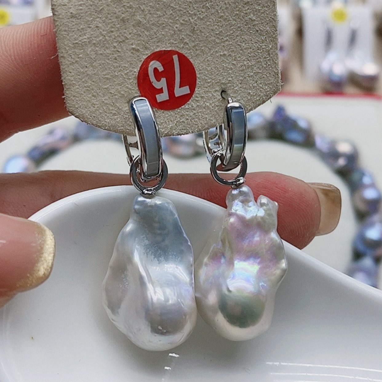 【闪购商品】淡水珍珠耳饰银S925镶嵌