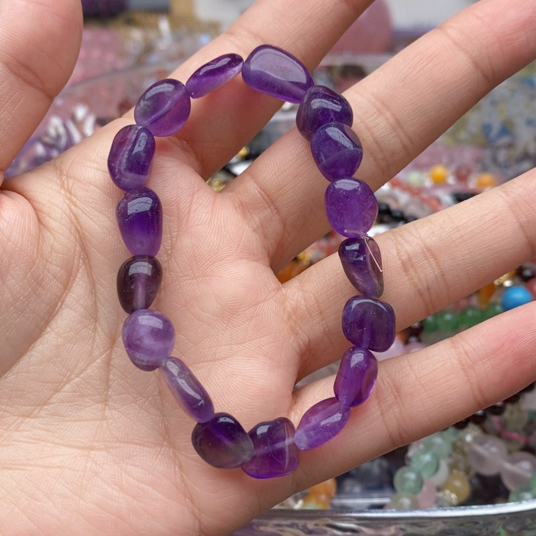 水晶手串未镶嵌紫水晶