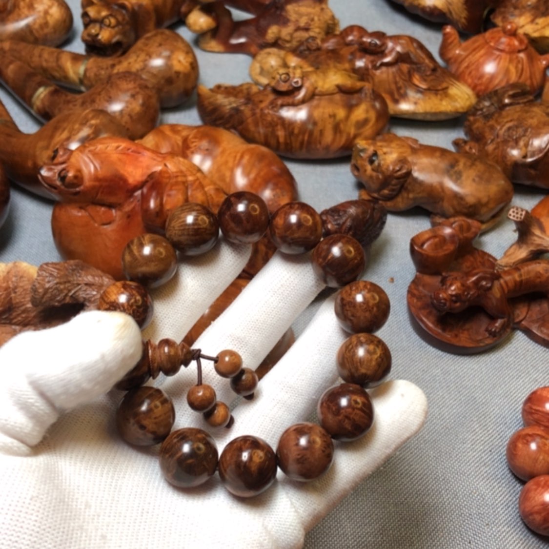 【闪购商品】木麻梨疙瘩火琉璃手把件