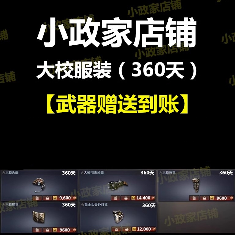 CF穿越火线黄金头骨护目镜大校头盔大校电击大校武器大校背包腰包